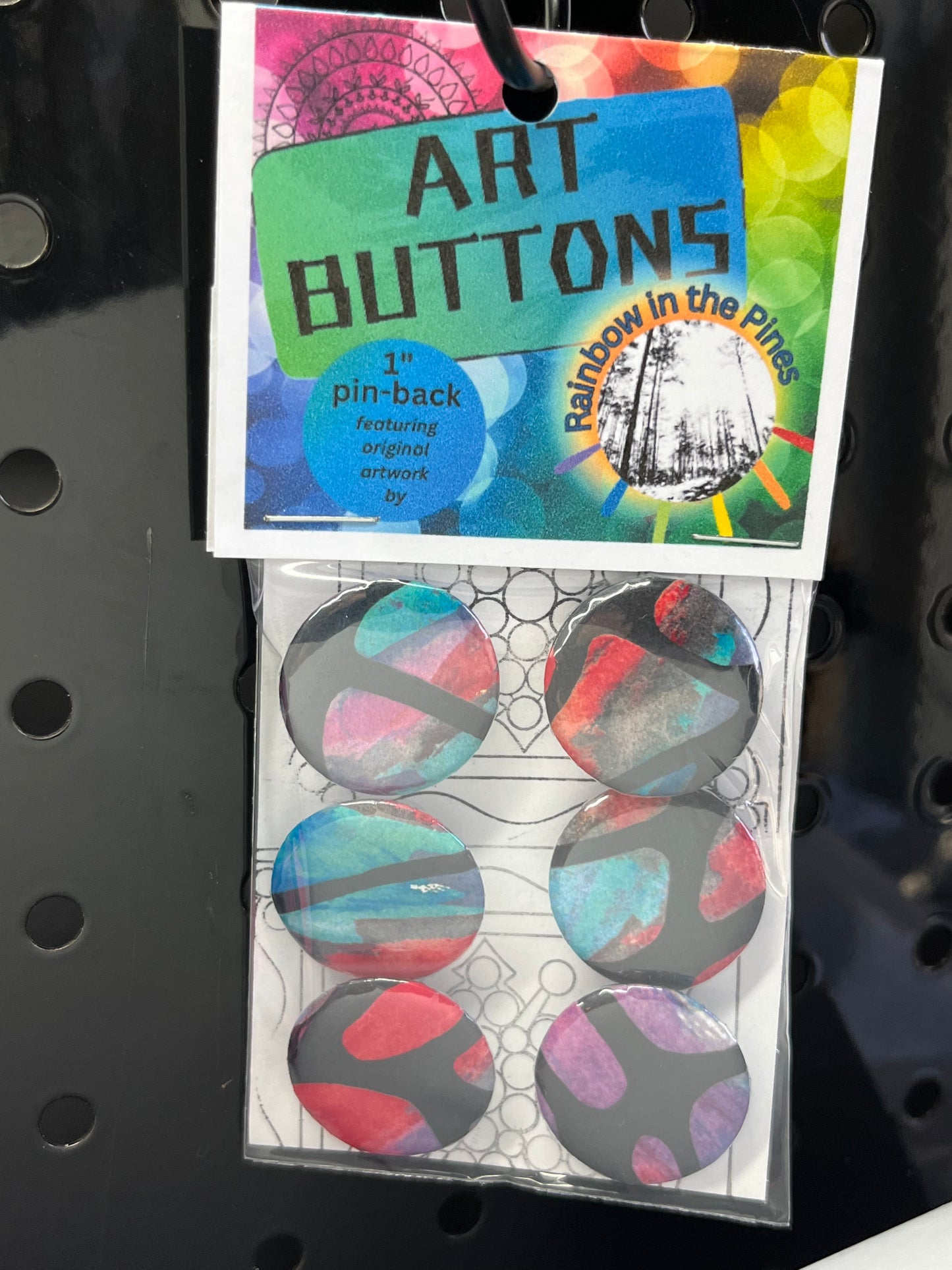 1" Art Buttons (Design I1, 6 pack)