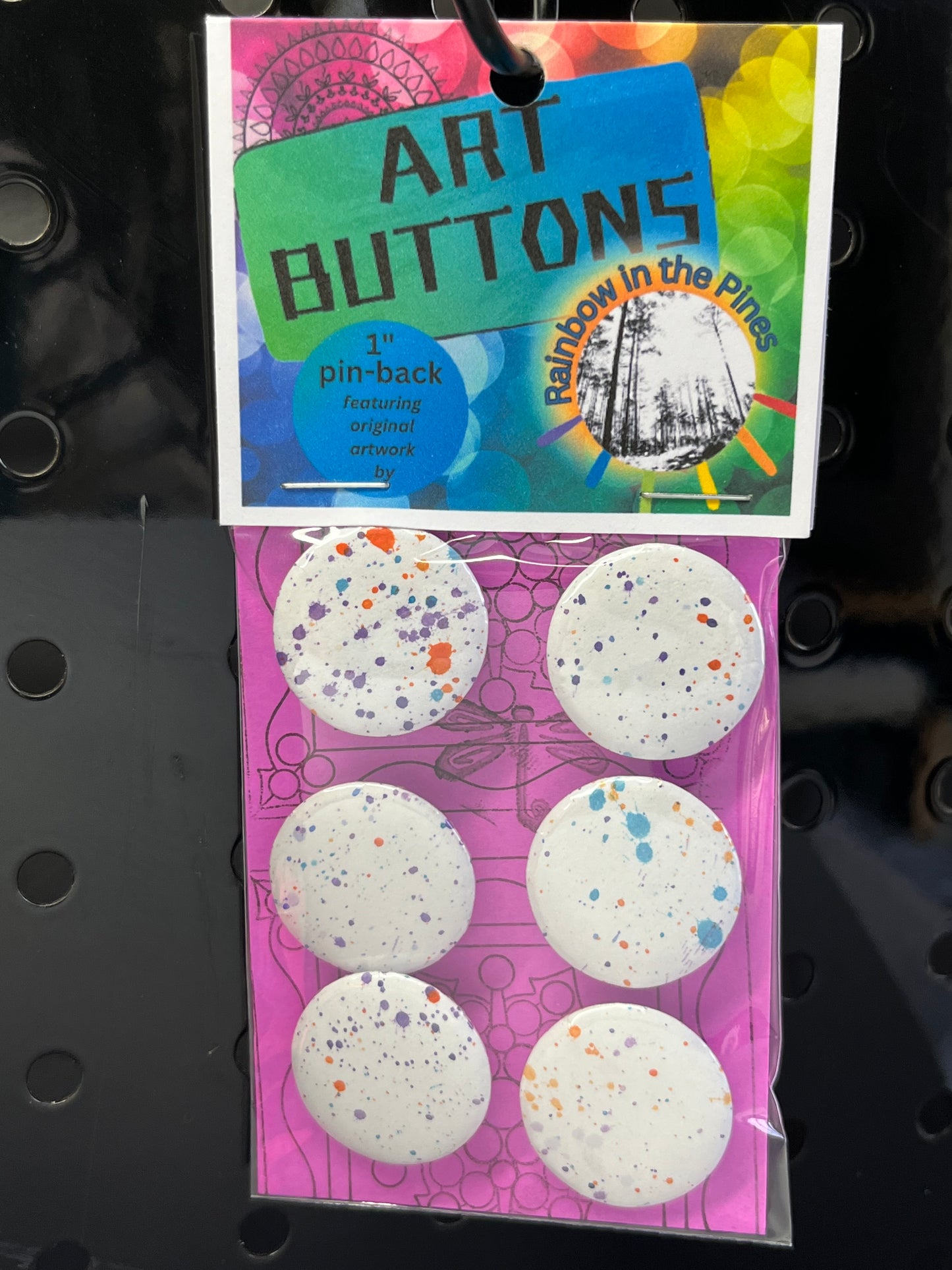 1" Art Buttons (Design G1, 6 pack)