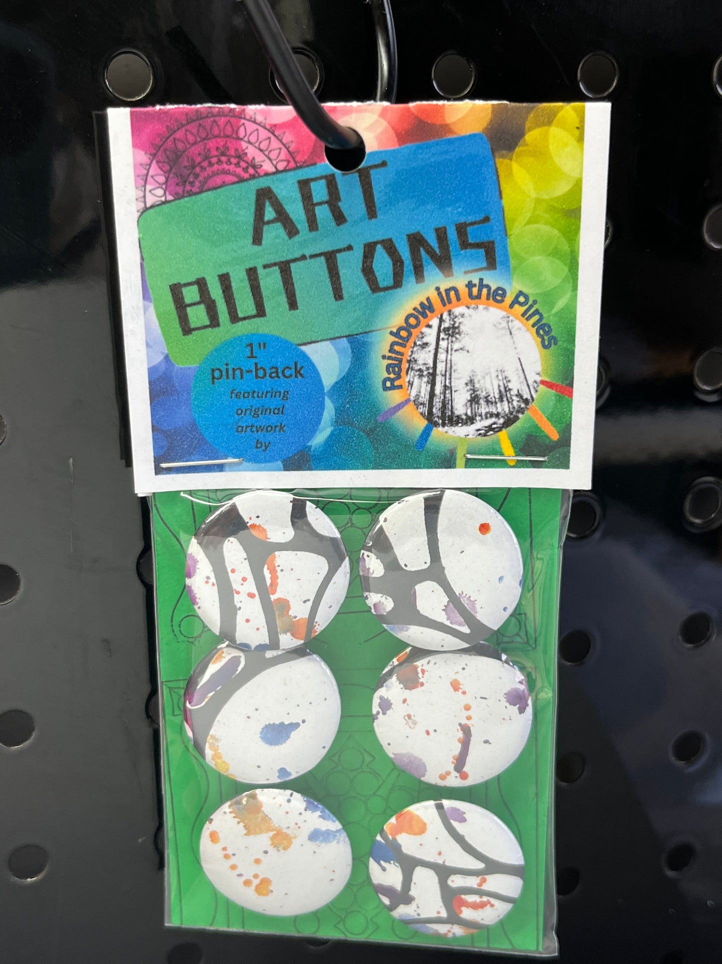 1" Art Buttons (Design H1, 6 pack)