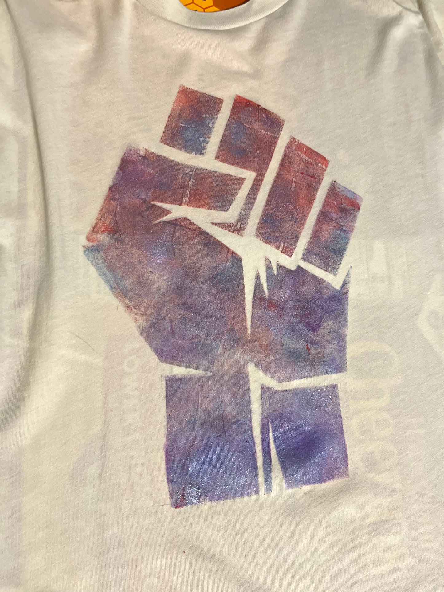 Raised Fist Shirt (Eco-threads) - Blue, Red, Purple