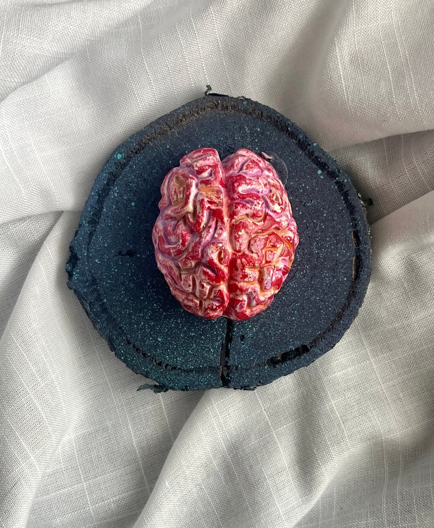 Human Brain Magnet Wood and Clay Magnet - Rainbow In The Pines