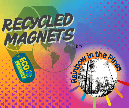 Recycled Art Magnets - Rainbow In The Pines