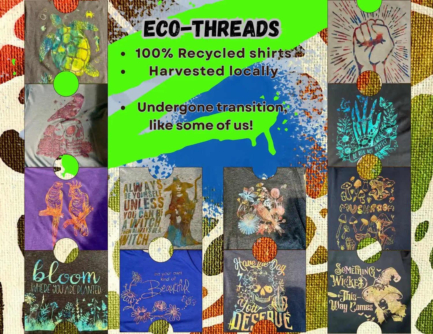 Screen Printed Eco-Threads - Rainbow In The Pines