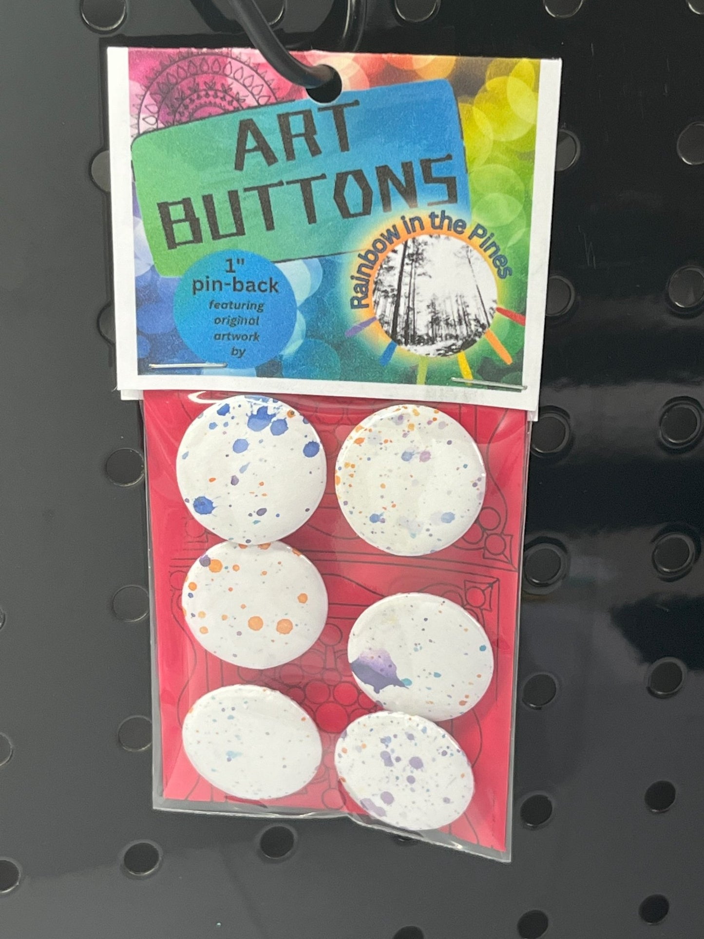 1" Art Buttons (Pin Back, 6 pack) Art Buttons (1" pin back) - Rainbow In The Pines