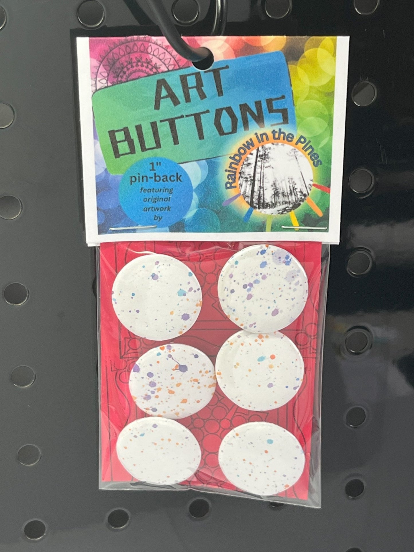 1" Art Buttons (Pin Back, 6 pack) Art Buttons (1" pin back) - Rainbow In The Pines