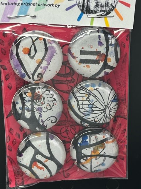 1" Glass Top Art Magnets Glass Top Magnets (1") - Rainbow In The Pines