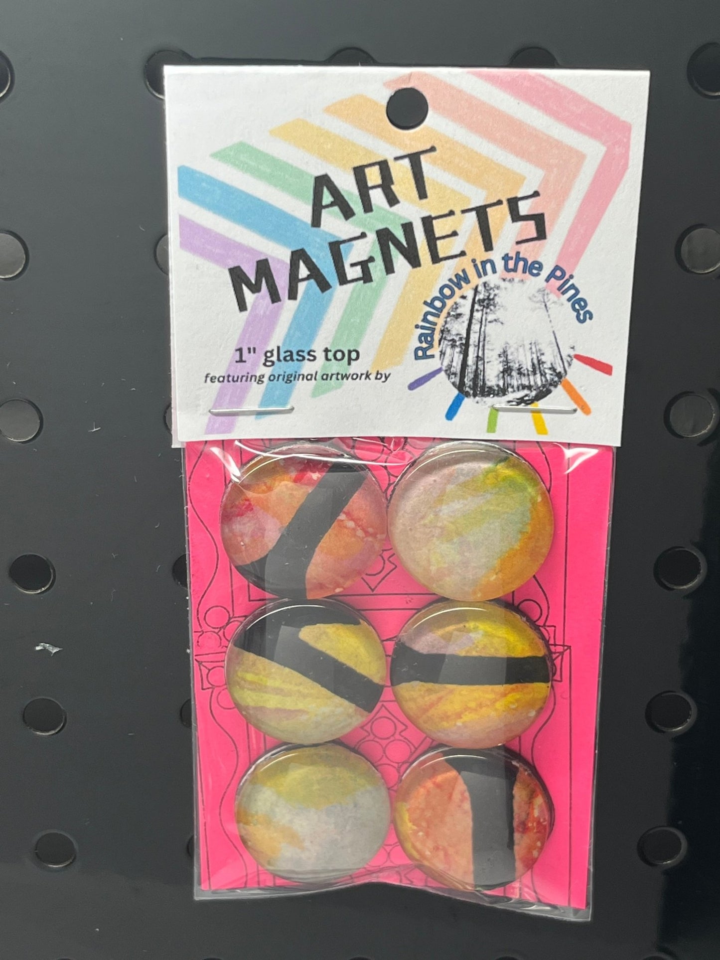 1" Glass Top Art Magnets Glass Top Magnets (1") - Rainbow In The Pines