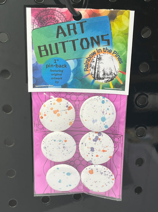 1" Art Buttons (Design T1, 6 pack)