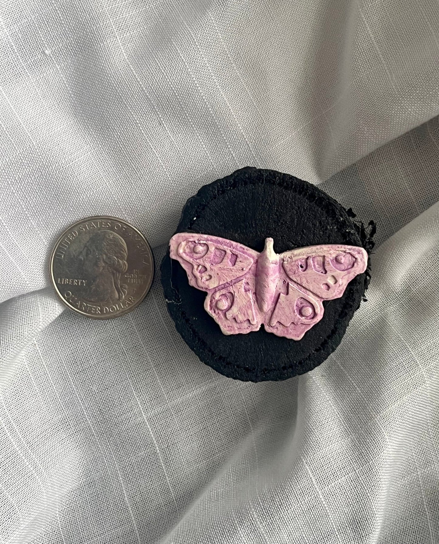 Butterfly Magnet (Medium) Wood and Clay Magnet - Rainbow In The Pines