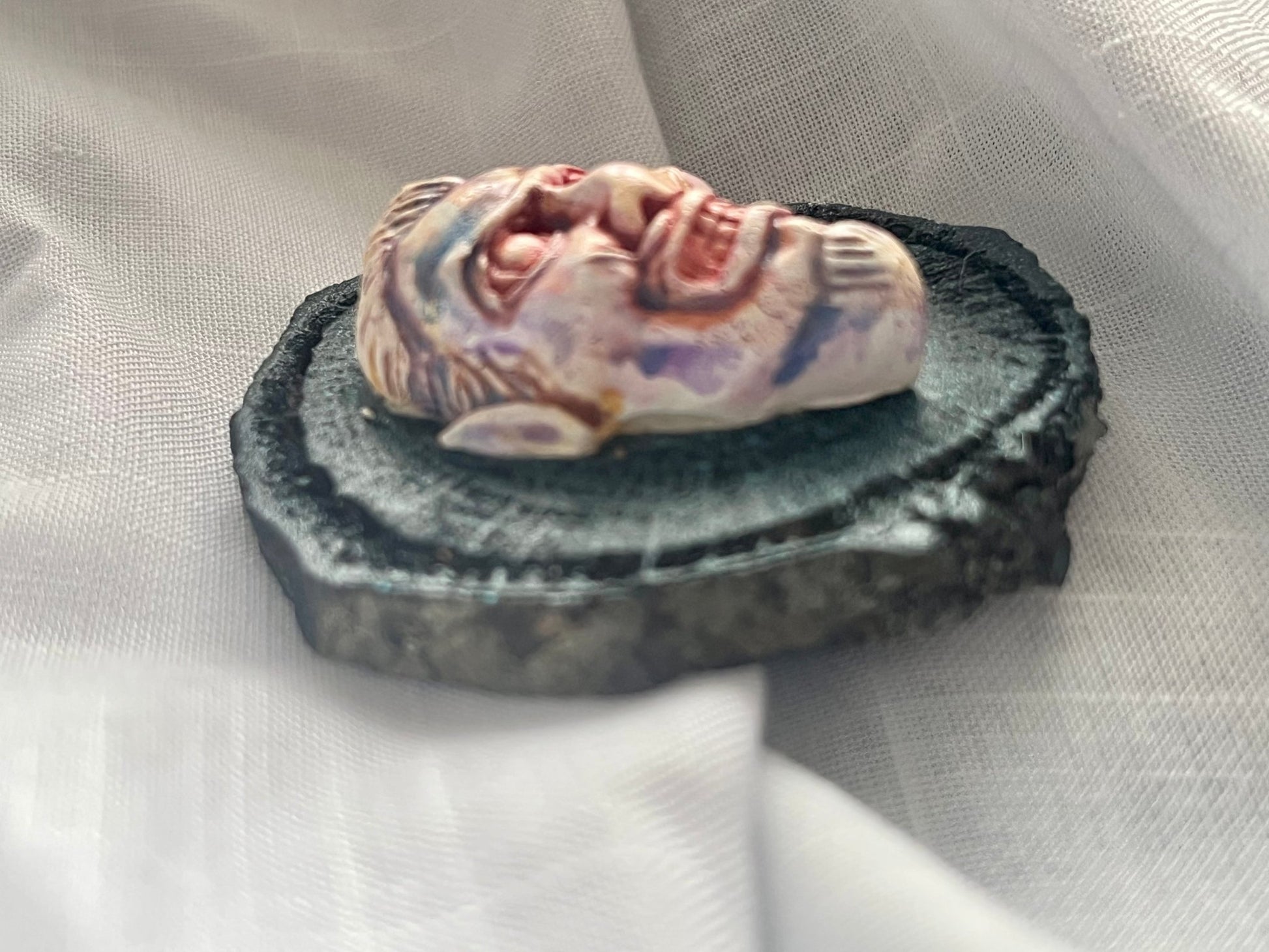 Devil Face Magnet Wood and Clay Magnet - Rainbow In The Pines