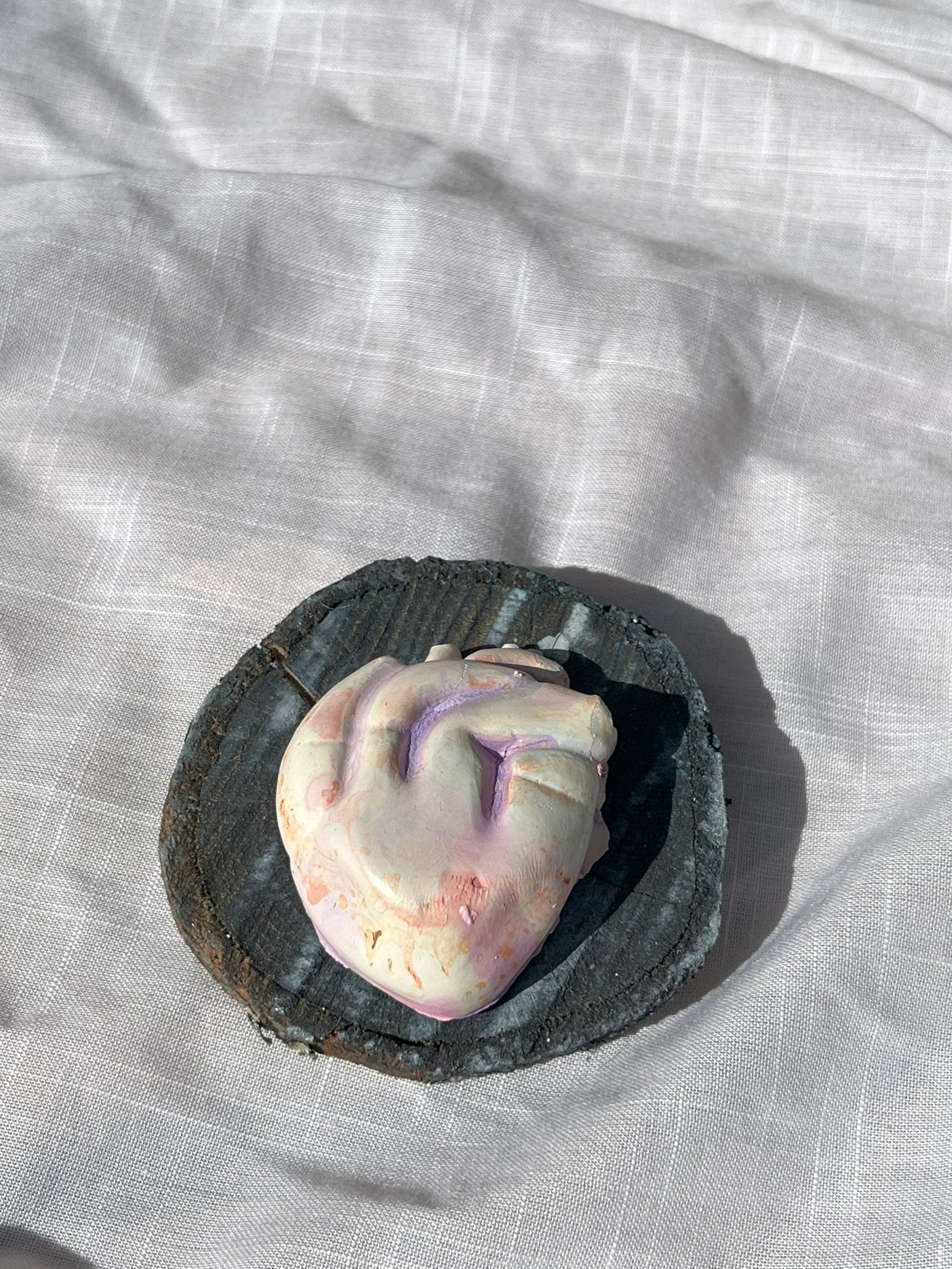 Human Heart Magnet Wood and Clay Magnet - Rainbow In The Pines