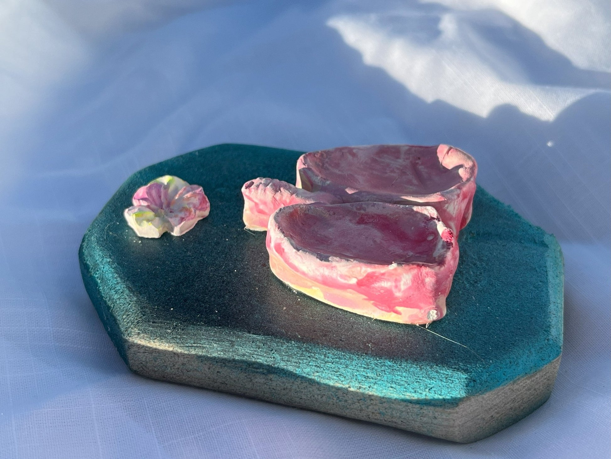 Lungs and Flower Magnet Wood and Clay Magnet - Rainbow In The Pines