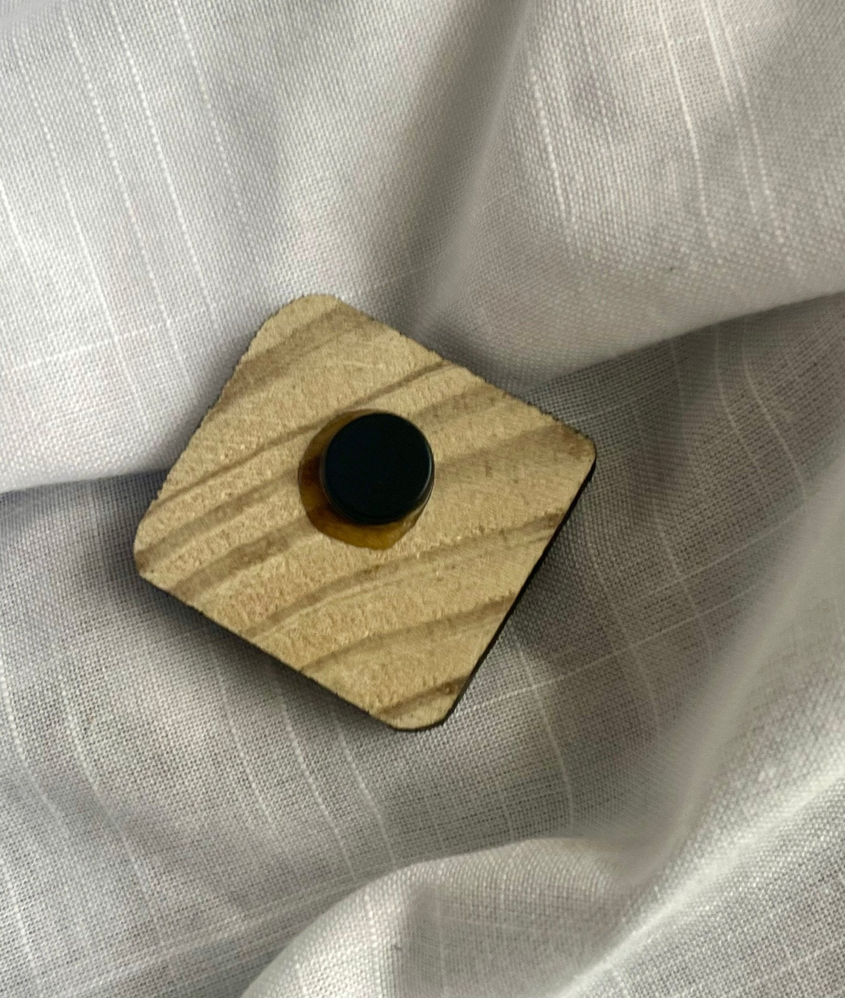 Orange & Pink Flower Magnet (small) Wood and Clay Magnet - Rainbow In The Pines