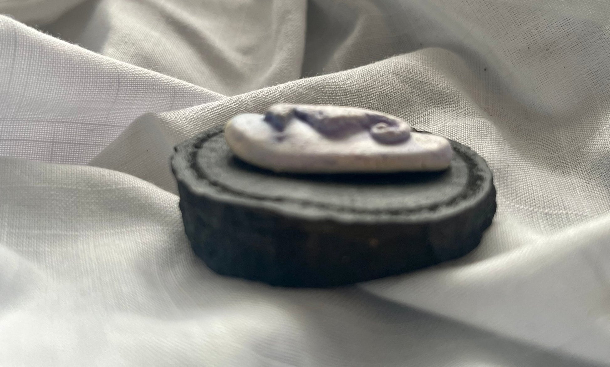 Seahorse Magnet - Blue & Purple Wood and Clay Magnet - Rainbow In The Pines