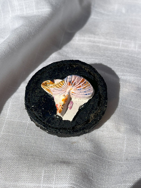 Trippy Mushroom Magnet Wood and Clay Magnet - Rainbow In The Pines