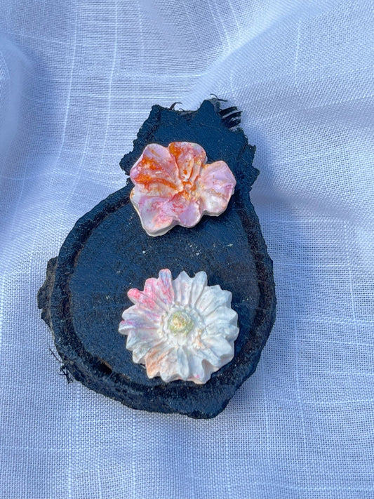 Watercolor Flowers Magnet Wood and Clay Magnet - Rainbow In The Pines